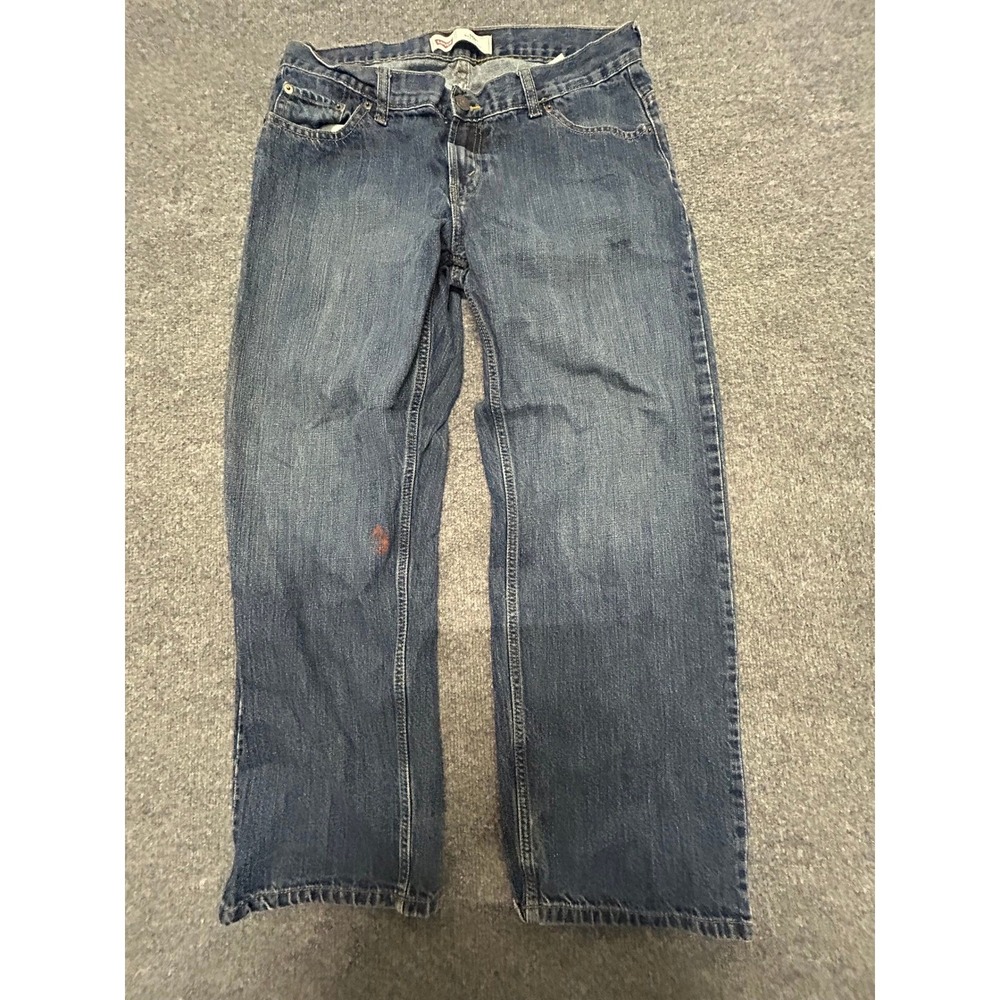 Levi's Jeans Mens Size 14 Husky Blue 550 Relaxed Fit Tapered Leg Denim Stain